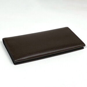 Burberry compartment logo leather long wallet bifold brown